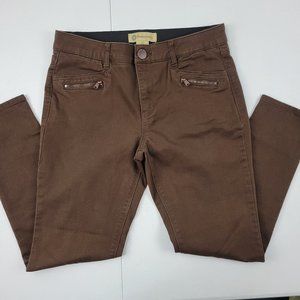 Democracy Ab Technology pants jeans size 10 brown slim skinny 1621 womens 32x26